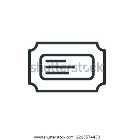 Ticket icon vector. Line raffle ticket symbol. Trendy flat outline ui sign design. Thin linear graphic pictogram for web site, mobile application. Logo illustration. Eps10.