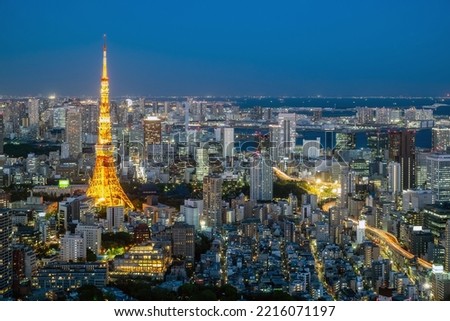 Tokyo towerat twilight, landmark of Japan