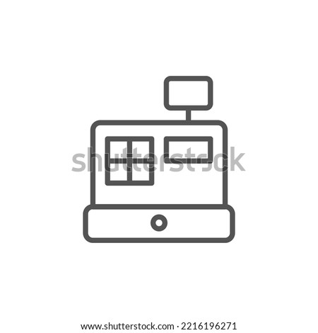 Cash register line icon, outline vector sign, linear style pictogram isolated on white. Symbol, logo illustration. Editable stroke. Pixel perfect