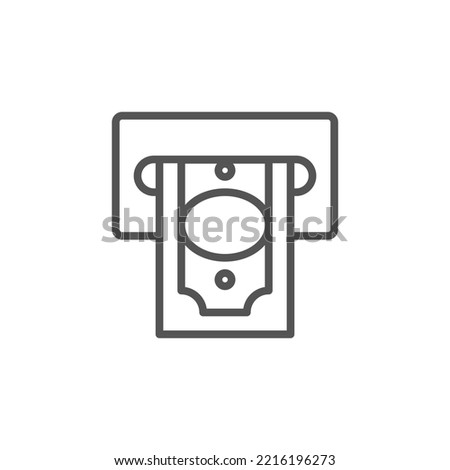 Cash Withdrawal icon. Outline style icon design isolated on white background. Withdraw vector icon on white background.