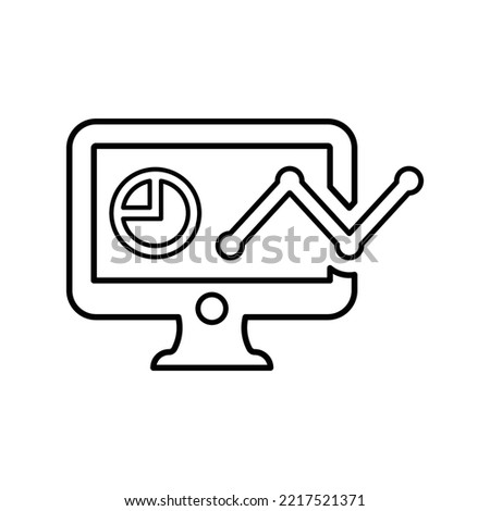 Web Analytics outline icon. Line art vector.