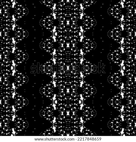 Ethnic Dark Doodle Batik. Doodle Dyed Art Print. Black Color Bohemian Pattern. Simple Native Line Vector. Black Colour Ink Scribble Textile. Abstract Design Art Pattern. Seamless Dark Tribal Design