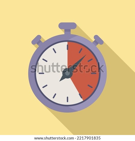 Stop clock icon flat vector. Stopwatch timer. Watch countdown