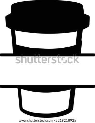 Cute Coffee Disposable Cup Kawaii Latte Monogram Border Frame