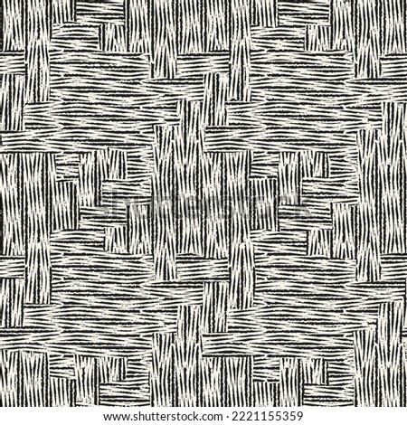 Monochrome Folk Weave Textured Variegated Houndstooth Pattern