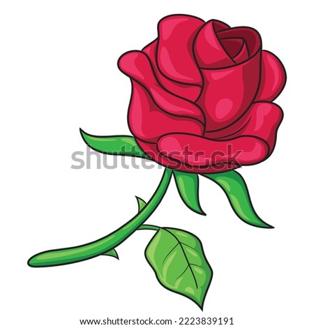 Illustration of cute cartoon of rose.