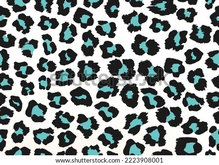 blue leopard hand drawn design seamless repeating