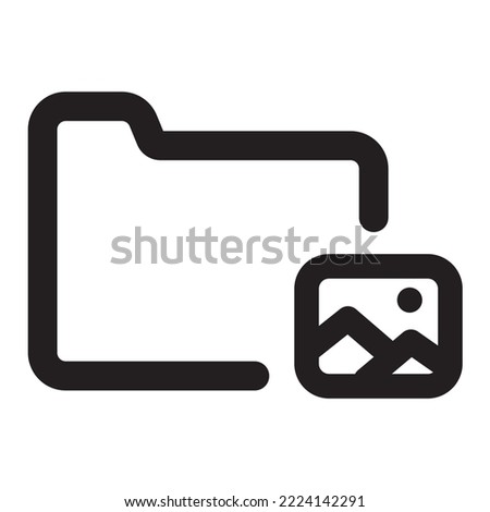 Image Folder Outline Icon Style