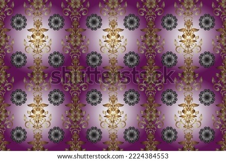 Minimalistic geometric design. Raster line design. Art Deco Pattern on beige, neutral and purple colors. Seamless. Luxury vintage illustration. 1920-30s motifs. Curls background.