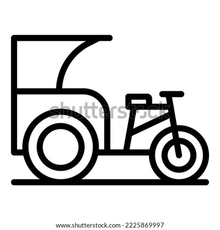 Asian trishaw icon outline vector. Indian bike. Old tricycle