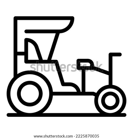 Asia tricycle icon outline vector. Old trishaw. Indian bike