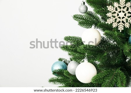 Concept of Christmas and Happy New Year, Christmas tree, space for text