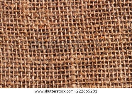 Burlap sack texture close up
