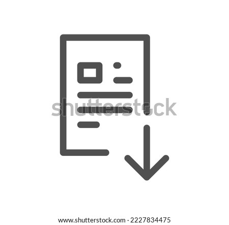 Document icon outline and linear symbol.	
