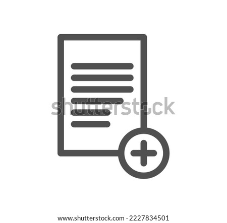 Document icon outline and linear symbol.	
