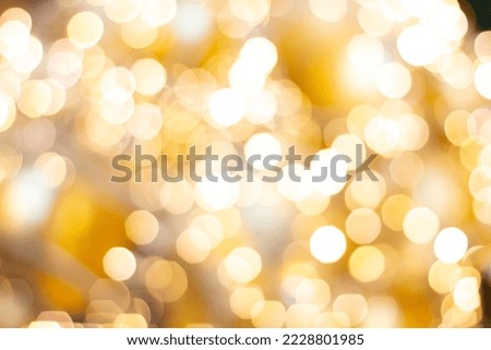 City gold colour lights abstract bokeh defocused for background  during New Year festival.