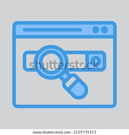 Search engine icon in blue style about browser, use for website mobile app presentation