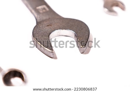 Close Up Wrench isolated on white
