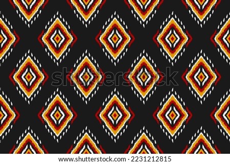 Ethnic ikat seamless pattern in tribal. American, Mexican style. Aztec geometric ornament print. Design for background, wallpaper, illustration, fabric, clothing, carpet, textile, batik, embroidery.