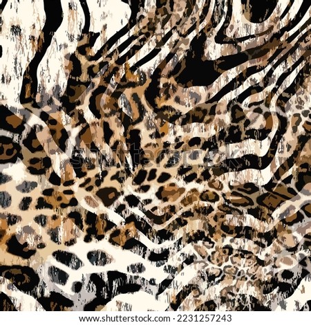 Wild animal skins patchwork wallpaper abstract fur and scarf pattern