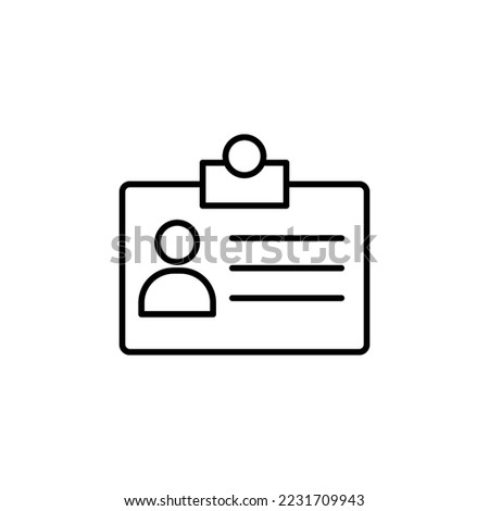 Id Card icon outline style design. vector illustration. Id Card isolated on white background.