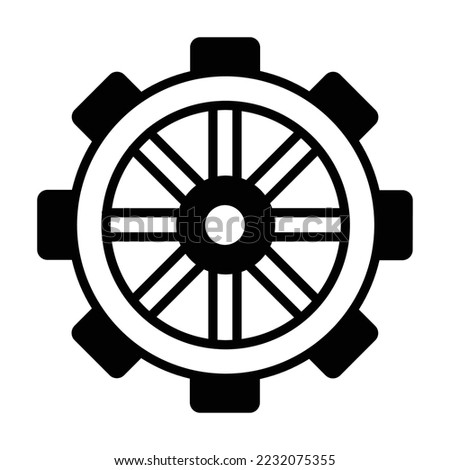 Boat steering Vector Icon fully editable

