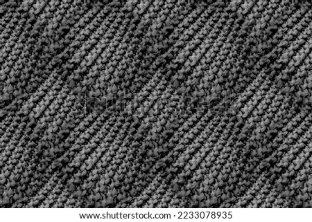 Knitting Texture. Monochrome Soft Seamless. Grey Knit Fabric Rib. Knitted Background Texture. Black Seamless Pattern. Scandinavian Background. White Knitted.