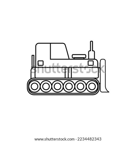 black and white color in flat design of a tractor. this design can be used as a logo, symbol, icon, part of website design, or print on tshirt.