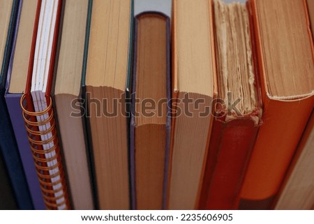Old books on the shelf in library
