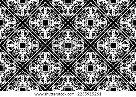 Abstract seamless pattern, designed for use for interior,wallpaper,fabric,curtain,carpet,clothing,Batik,satin,background , illustration, Embroidery style.