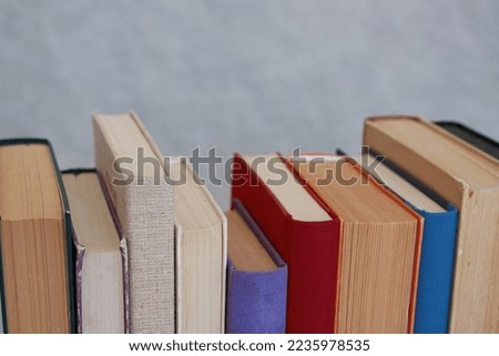 Old books on the shelf in library