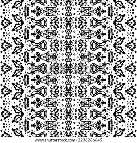 Ethnic Boho Print. Abstract Design Dark Pattern. Simple Ethnic Dyed Vector. Black Colour Dark Doodle Pattern. Black Color African Pattern. Tribal Ink Scribble Batik. Seamless Ink Scribble Repeat