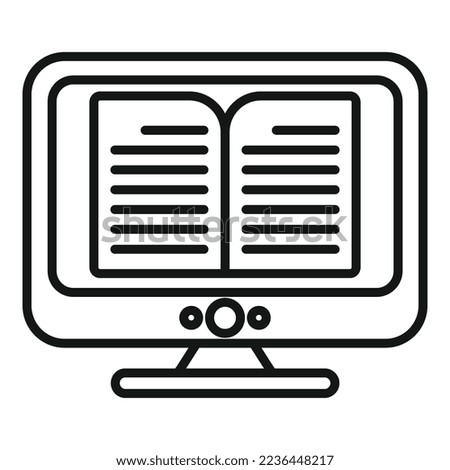 Digital ebook icon outline vector. Book education. Internet web