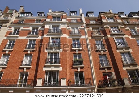 Brick residential building in Paris - France
