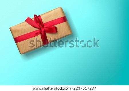 Beautiful gift box with bow ribbon