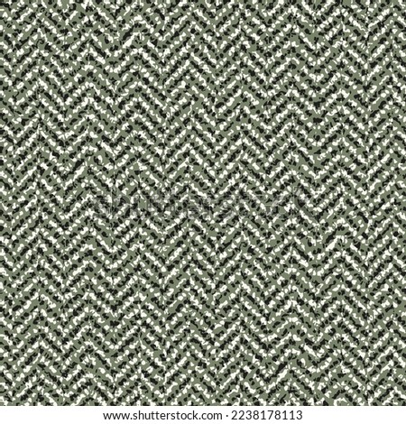 Olive Green Mottled Textured Herringbone Pattern
