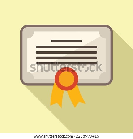 Online training diploma icon flat vector. Web course. Video student