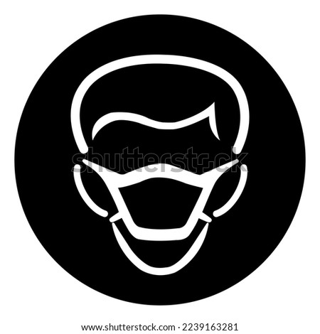 Wear Mask Symbol Sign,Vector Illustration, Isolated On White Background Label. EPS10 