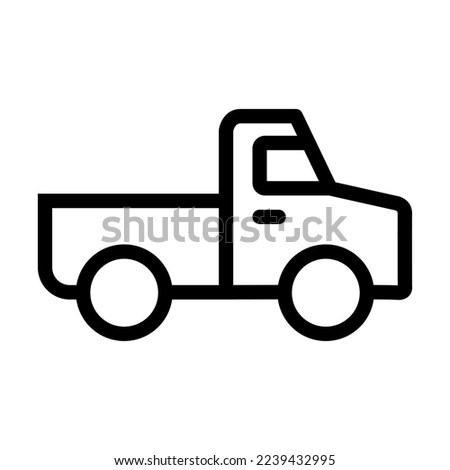 Pickup Truck Vector Line Icon Design