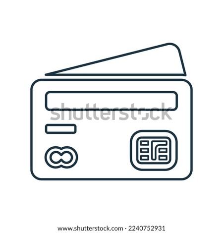 Card, payment, credit, debit, pay line icon. Outline vector.