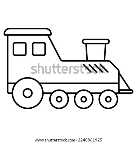 Train icon from lines on a white background. Can be used as an icon.