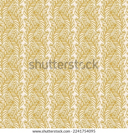 Gender neutral foliage leaf seamless raster background. Simple whimsical 2 tone pattern. Kids nursery wallpaper or scandi all over print.