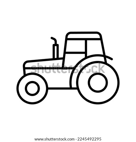 Tractor outline icon. Farm tractor. Pictogram isolated on a white background. Vector illustration