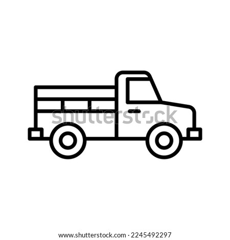 Farmer pickup truck icon. Old retro pickup truck, pictogram isolated on a white background. Vector illustration