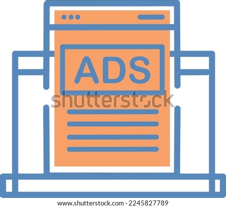 Simple flat digital ads icon