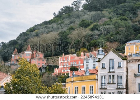 Landscape Of The Town Of Sintra, Portugal. Concept Of Travel And Tourism. 