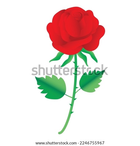 A beautiful red rose Vector Stock Illustration.