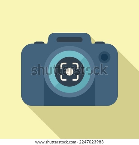 Camera focus icon flat vector. Work goal. Business target