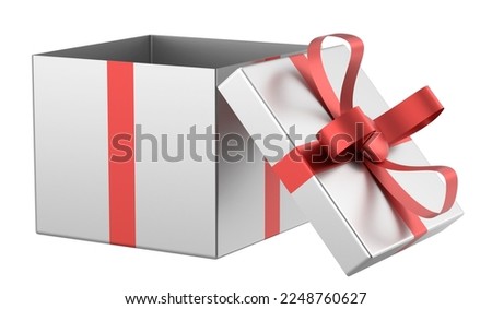Opened Gift Box. 3D gift box. Open gift box. 3D illustration.