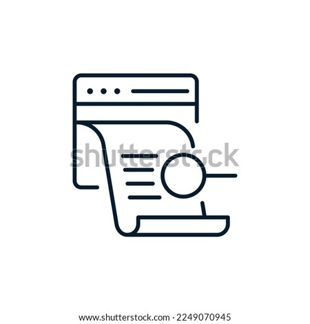 Documentation review concept. Vector icon isolated on white background.